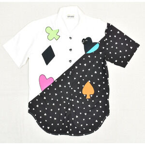 Sunny Sport Women's Button Up Top Geometric Cotton Blend Multicolor Size 10 USA